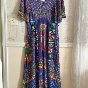 Vibrant Patterned Maxi Dress